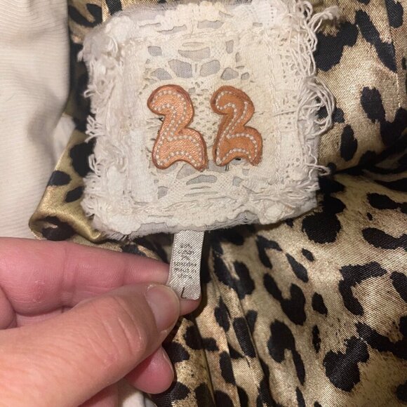 Twenty Second 22 Womens Duster Coat Size Large White Pockets Military Lined - Picture 6 of 10